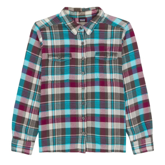 Patagonia Women Shirt Button Down Top Fjord Purple Blue Flannel Plaid Size 6 - Picture 1 of 6
